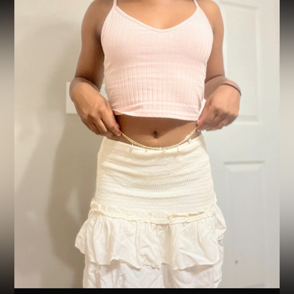 White ruffle skirt